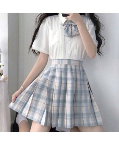 Japan Women Pleated Skirt High Waist Fashion JK Plaid Mini Skirt Elegant Bow A Line Dancing Summer Girls Cosplay Faldas $27.2...