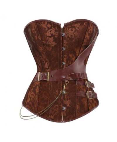 Leather Steampunk Corsets & Bustiers Buckle Floral Plus Size Corselete Sexy Party Carnival Clubwear Halloween Pirate for Wome...