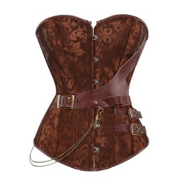 Leather Steampunk Corsets & Bustiers Buckle Floral Plus Size Corselete Sexy Party Carnival Clubwear Halloween Pirate for Wome...