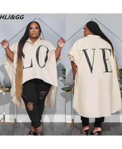 Plus Size Love Letter Print Tshirt L-4XL Women Batwing Sleeve Oversized Loose Tops Lady V Neck Irregular Streetwear 2022 $48....