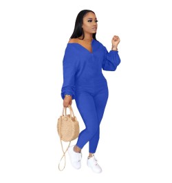 Casual Autumn Jumpsuit Front Zipper Long Sleeve bodysuit Solid Color Long playsuit overalls for women $40.73 - Jumpsuits