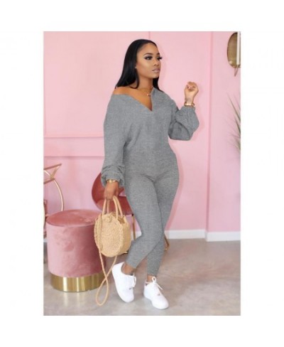 Casual Autumn Jumpsuit Front Zipper Long Sleeve bodysuit Solid Color Long playsuit overalls for women $40.73 - Jumpsuits