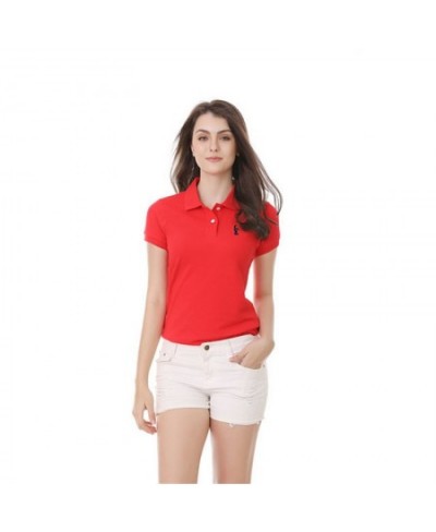 High-Quality Fabric Women's Summer Short-Sleeved Polo Shirt Pure Cotton Loose Solid Color Lapel Summer T-Shirt Top $37.41 - T...