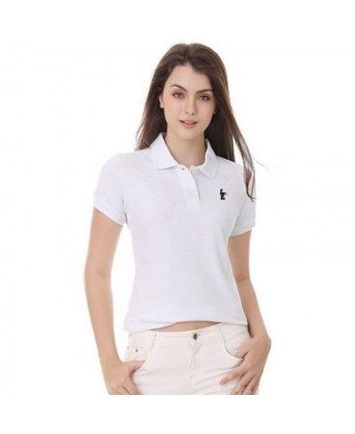 High-Quality Fabric Women's Summer Short-Sleeved Polo Shirt Pure Cotton Loose Solid Color Lapel Summer T-Shirt Top $37.41 - T...