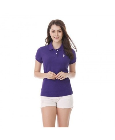 High-Quality Fabric Women's Summer Short-Sleeved Polo Shirt Pure Cotton Loose Solid Color Lapel Summer T-Shirt Top $37.41 - T...