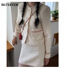 Elegant Chic Ladies 2 Pieces Blazer Set O-neck Single-breasted Short Jackets & Mini Package Hip Skirts Women Skirt Suit $98.1...