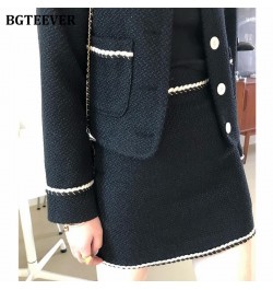 Elegant Chic Ladies 2 Pieces Blazer Set O-neck Single-breasted Short Jackets & Mini Package Hip Skirts Women Skirt Suit $98.1...