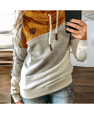 Women Patchwork Hooded Sweatshirt Autumn Winter Leopard Print Harajuku Drawstring Hoodie Casual Long Sleeve Pullover Tops $33...