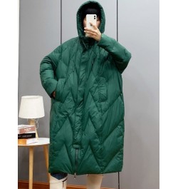 2022 winter Korean loose hooded thickened white duck down medium and long down jacket $79.97 - Jackets & Coats