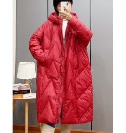 2022 winter Korean loose hooded thickened white duck down medium and long down jacket $79.97 - Jackets & Coats