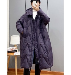 2022 winter Korean loose hooded thickened white duck down medium and long down jacket $79.97 - Jackets & Coats