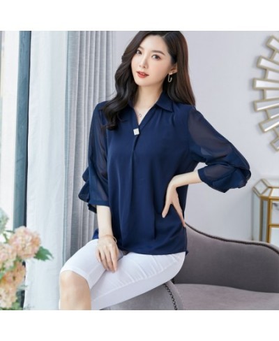 Plus Size Women's Blouse Loose Women Shirt Tops Sexy Casual Pullove Fashion Woman Blouses 2023 New Chiffon Shirts $49.70 - Bl...