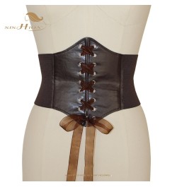 New Fashion Coffee Corset Top for Women VD2631 Elastic Wide Waist Belt Gothic Clothes Gorset $22.60 - Underwear