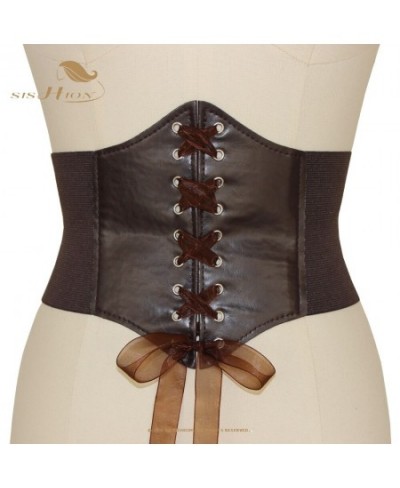 New Fashion Coffee Corset Top for Women VD2631 Elastic Wide Waist Belt Gothic Clothes Gorset $22.60 - Underwear