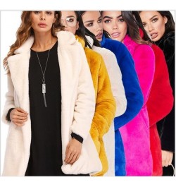 Plus Size Pink Shaggy Women Faux Fur Coat Streetwear Autumn Winter Plush Teddy Thick Warm Coat Female Plus Size Overcoat Part...