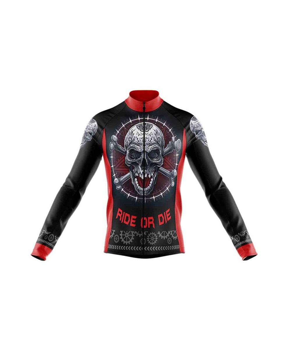 Skull Cycling Jersey 2022 Male Autumn Mountain Bike Clothing Quick-Dry Racing Road Bicycle Shirts Uniform Breathable Long $38...