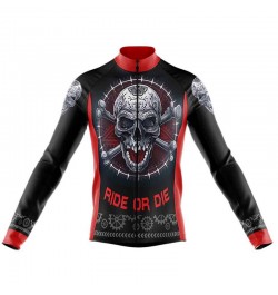 Skull Cycling Jersey 2022 Male Autumn Mountain Bike Clothing Quick-Dry Racing Road Bicycle Shirts Uniform Breathable Long $38...