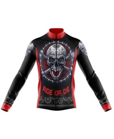 Skull Cycling Jersey 2022 Male Autumn Mountain Bike Clothing Quick-Dry Racing Road Bicycle Shirts Uniform Breathable Long $38...