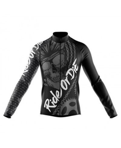 Skull Cycling Jersey 2022 Male Autumn Mountain Bike Clothing Quick-Dry Racing Road Bicycle Shirts Uniform Breathable Long $38...