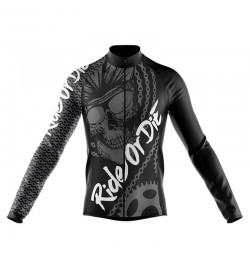 Skull Cycling Jersey 2022 Male Autumn Mountain Bike Clothing Quick-Dry Racing Road Bicycle Shirts Uniform Breathable Long $38...