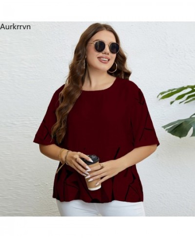 Plus Size Women's Blouses Chubby Elegant and Youth Woman Blouses O Neck Printing Casual Women's Oversize T-shirt 2023 Summer ...