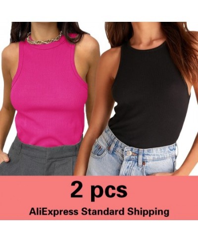 Two Piece Summer Shirts Sexy Backless Tank top women y2k Tank Tops Rose Red Casual Sport Vest Off Shoulder top women t shirts...