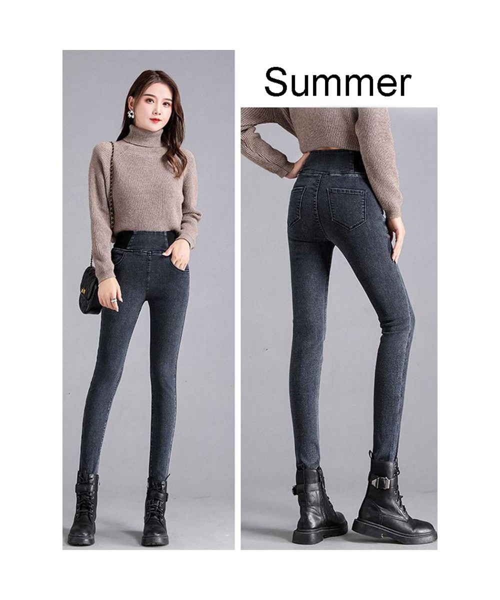 Basic Stretch Fitness Leggings Women Retro Thicken Oversize Jeans High Waist Skinny Pencil Pants Warm Slim Hip Lift Sweatpant...