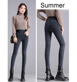 Basic Stretch Fitness Leggings Women Retro Thicken Oversize Jeans High Waist Skinny Pencil Pants Warm Slim Hip Lift Sweatpant...