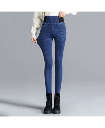 Basic Stretch Fitness Leggings Women Retro Thicken Oversize Jeans High Waist Skinny Pencil Pants Warm Slim Hip Lift Sweatpant...