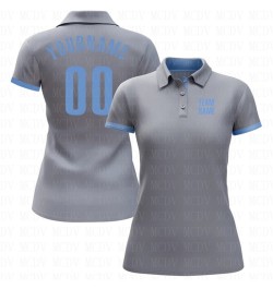 Custom Gray Green Performance Golf Polo Shirt 3D Printed Women's Golf Polo Oversized Shirt Summer Sports Tops $34.69 - Tops &...