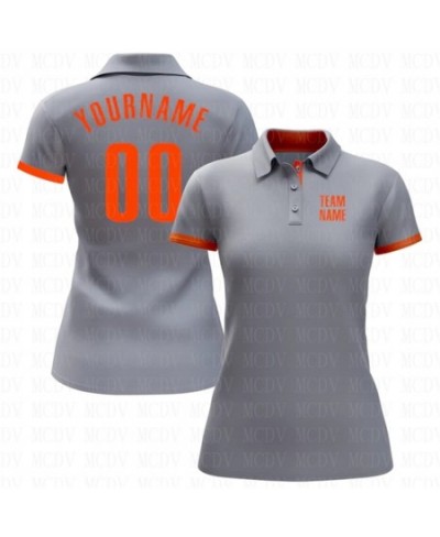 Custom Gray Green Performance Golf Polo Shirt 3D Printed Women's Golf Polo Oversized Shirt Summer Sports Tops $34.69 - Tops &...