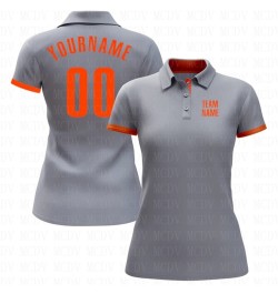 Custom Gray Green Performance Golf Polo Shirt 3D Printed Women's Golf Polo Oversized Shirt Summer Sports Tops $34.69 - Tops &...