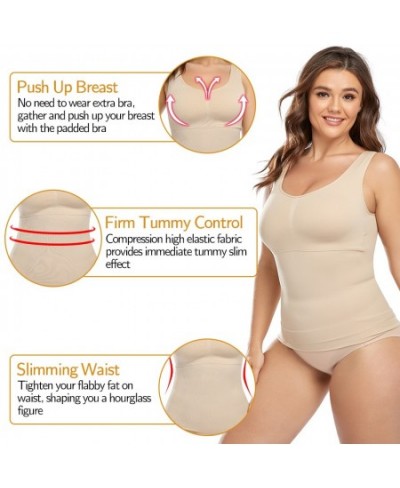 Shapewear for Plus Size Women Tummy Control Shapewear Built-in Bra Shaping Tank Tops Slimming Body Shaper Compression Underwe...