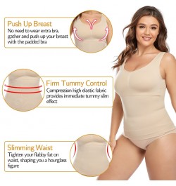 Shapewear for Plus Size Women Tummy Control Shapewear Built-in Bra Shaping Tank Tops Slimming Body Shaper Compression Underwe...