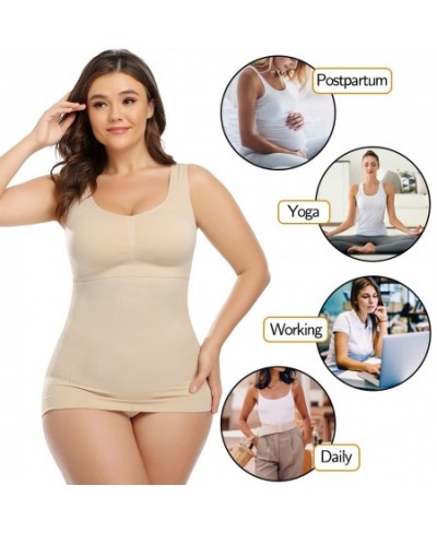 Shapewear for Plus Size Women Tummy Control Shapewear Built-in Bra Shaping Tank Tops Slimming Body Shaper Compression Underwe...