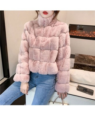 French Fashion Women's Short Coat Mink Fur-like Warm Ladies Loose Wild Rex Rabbit Fur Winter Casual Coat Wome $64.18 - Jacket...