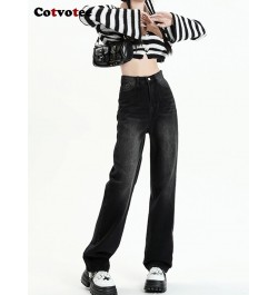 High Waisted Jeans Woman 2022 New Wide Leg Jeans Straight Y2k Denim Pants Korean Fashion Vintage Streetwear Black Jeans $55.9...