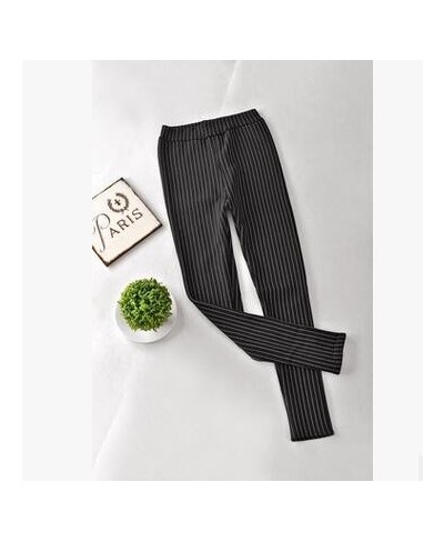 Winter Pants For Women Striped Printed Warm Stretch Skinny Pencil Pants Thicken Fleeces Leggings Female Casual Trousers P8126...