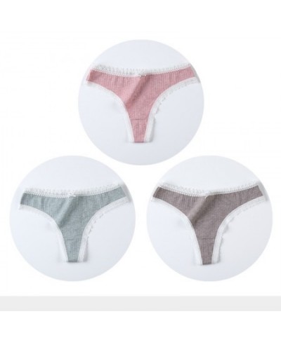 3 Pcs/Set Women Panties G-String Underwear Fashion Thong Sexy Cotton Panties Ladies G-string Soft Lingerie Solid Low Rise Pan...