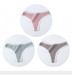 3 Pcs/Set Women Panties G-String Underwear Fashion Thong Sexy Cotton Panties Ladies G-string Soft Lingerie Solid Low Rise Pan...