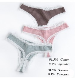 3 Pcs/Set Women Panties G-String Underwear Fashion Thong Sexy Cotton Panties Ladies G-string Soft Lingerie Solid Low Rise Pan...