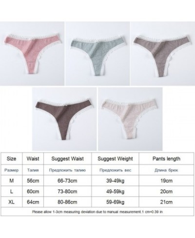 3 Pcs/Set Women Panties G-String Underwear Fashion Thong Sexy Cotton Panties Ladies G-string Soft Lingerie Solid Low Rise Pan...