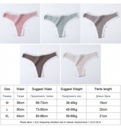 3 Pcs/Set Women Panties G-String Underwear Fashion Thong Sexy Cotton Panties Ladies G-string Soft Lingerie Solid Low Rise Pan...