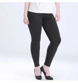 Winter Pants For Women Striped Printed Warm Stretch Skinny Pencil Pants Thicken Fleeces Leggings Female Casual Trousers P8126...