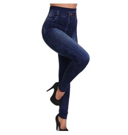 Women Jeans High Waist Pockets Button Seamless Leggings Skinny Pencil Pants Jeans 2022 джинсы женские модные $23.65 - Jeans