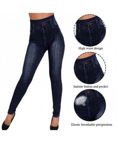 Women Jeans High Waist Pockets Button Seamless Leggings Skinny Pencil Pants Jeans 2022 джинсы женские модные $23.65 - Jeans