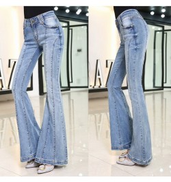 Stretching Flare Jeans Women Long Stretching Bell-Bottoms Jeans for Girls Trousers for Women Jeans $67.11 - Jeans