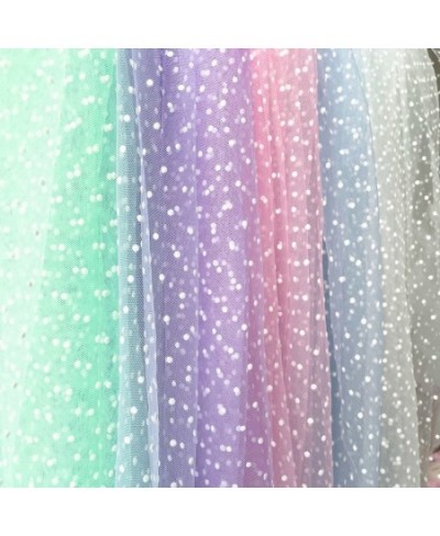 White Khaki Flocked Polka Dot Mesh Tulle Fabric Polyester Stretch DIY Dress Wedding Decoration Puff Skirt Net Cloth $14.71 - ...