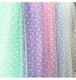 White Khaki Flocked Polka Dot Mesh Tulle Fabric Polyester Stretch DIY Dress Wedding Decoration Puff Skirt Net Cloth $14.71 - ...