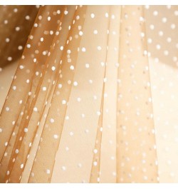 White Khaki Flocked Polka Dot Mesh Tulle Fabric Polyester Stretch DIY Dress Wedding Decoration Puff Skirt Net Cloth $14.71 - ...